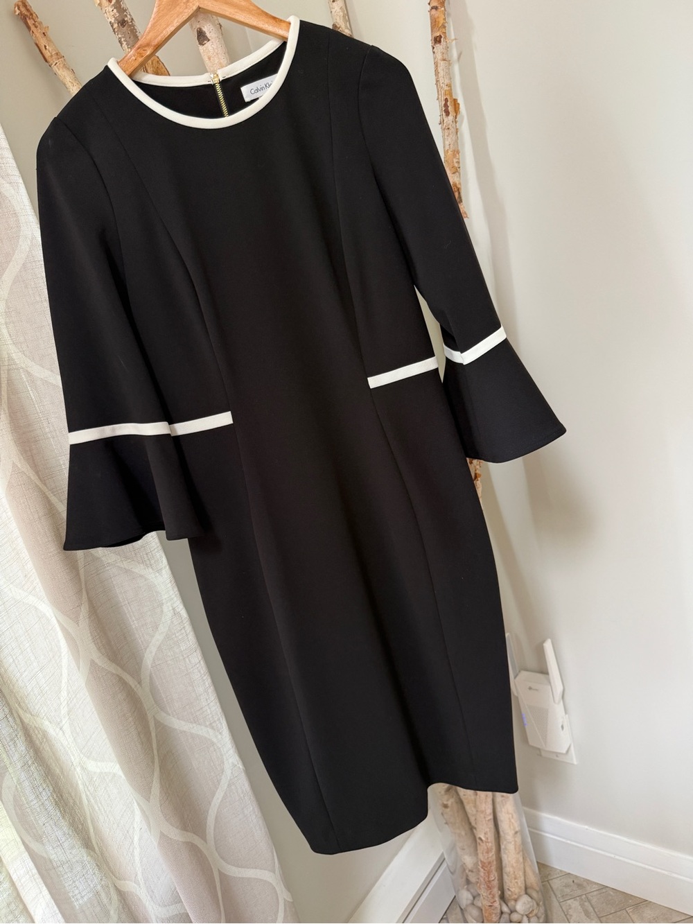 Calvin Klein Black Dress with White Trim